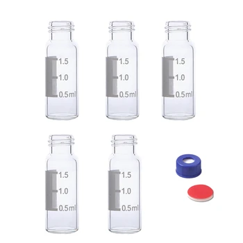 5 ks/veľa Číre Sklo HPLC Vzorky Fľaša 1,5 ml/2ml Fľaša na Tekuté Vstrekovanie Chromatografia Ampulka