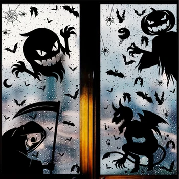 Halloween Obrie Ghost Monster Ghost Tieň Okna Nálepky Party Dekor Nálepky