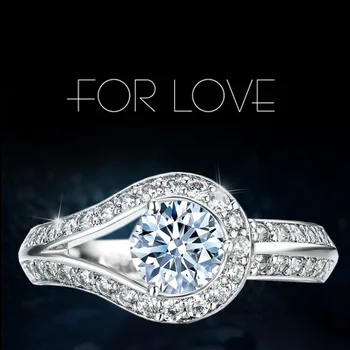 Kórejský simulované diamantový prsteň dvojradu tlačidlo uzol jeden diamant otvorenie krúžku