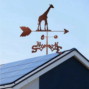LUDA Žirafa Počasie Veje z Nehrdzavejúcej Ocele Spray Paint Vonkajší Strešný Strešné Ozdoby