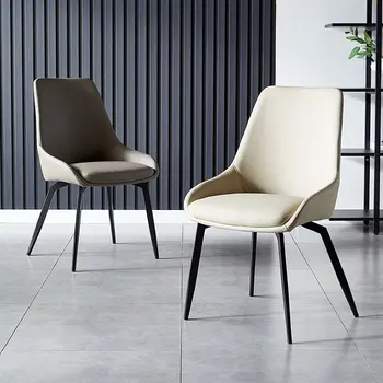 Nordic Jedálenské Stoličky Luxusné Kožené Pohodlné Dizajn, Moderné Mäkké Stoličky s Operadlom Minimalistický Meuble Luxusný Nábytok